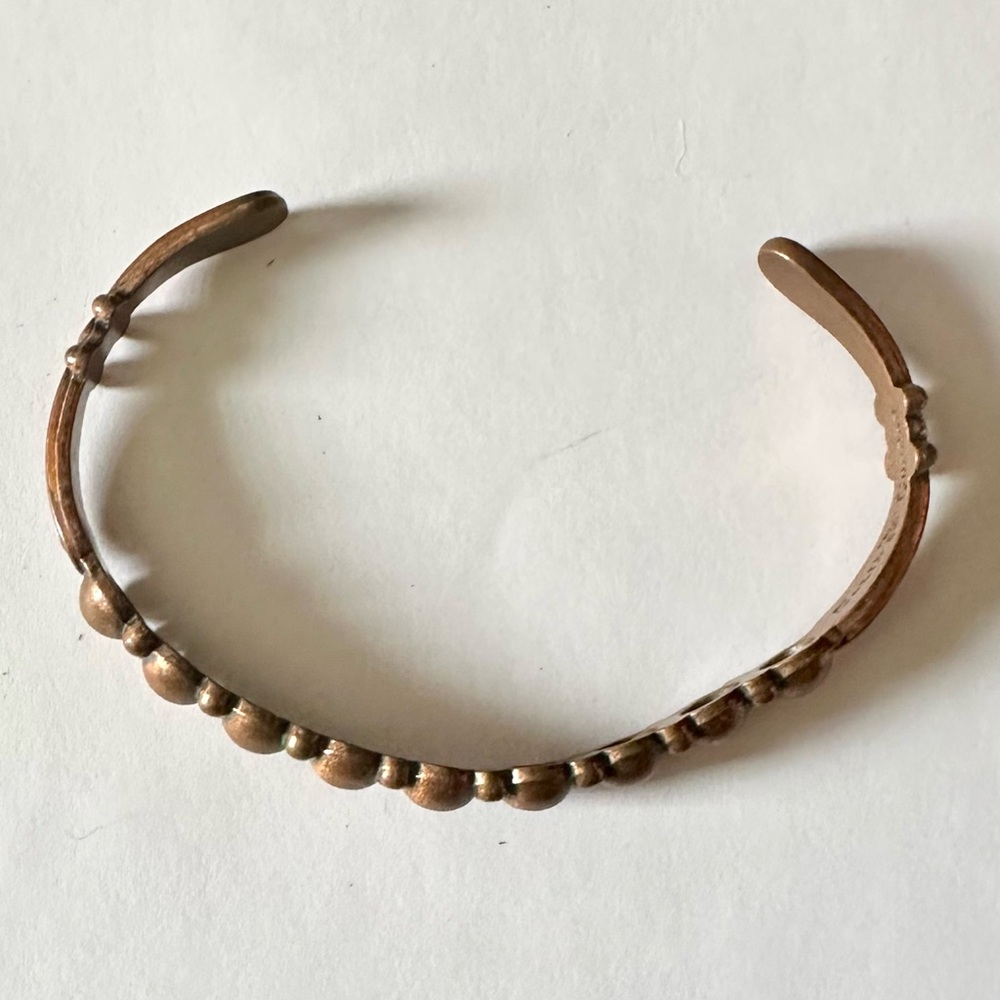 Solid Copper Beaded Cuff Bracelet - image 3